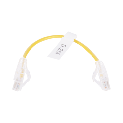 Cable de parcheo Slim UTP cat6 - 20 cm amarillo diámetro reducido (28 AWG)