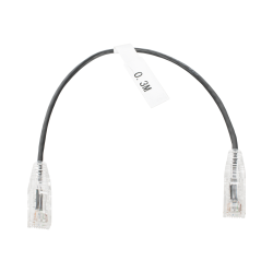 Cable de parcheo Slim UTP cat6 - 30 cm negro diámetro reducido (28 AWG)