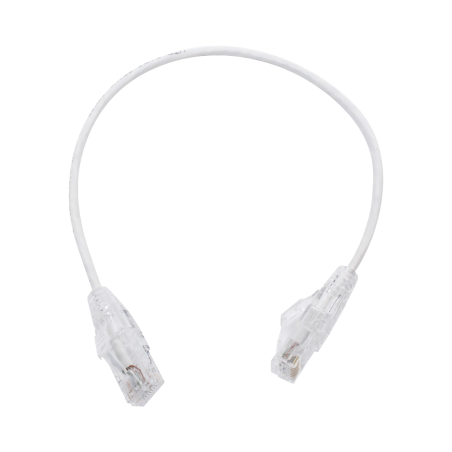 Cable de parcheo Slim UTP cat6 - 30 cm blanco, diámetro reducido (28 AWG)