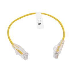 Cable de parcheo Slim UTP cat6 - 30 cm amarillo diámetro reducido (28 AWG)