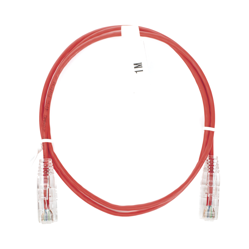 Cable de parcheo Slim UTP cat6 - 1 metro, rojo, diámetro reducido (28 AWG)