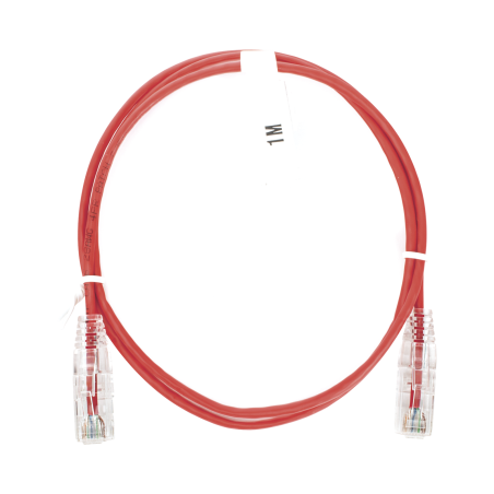 Cable de parcheo Slim UTP cat6 - 1 metro, rojo, diámetro reducido (28 AWG)