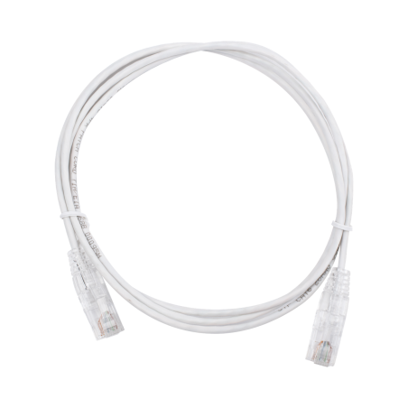 Cable de parcheo Slim UTP cat6 - 1.5 m blanco diámetro reducido (28 AWG)