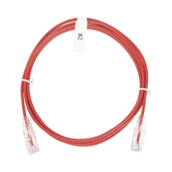 Cable de parcheo Slim UTP cat6 - 2 m rojo diámetro reducido (28 AWG)