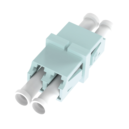 Módulo acoplador LC dúplex, para fibra multimodo, color aqua