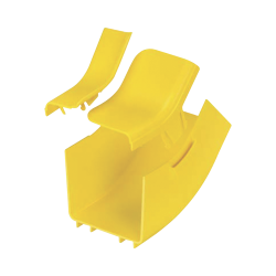 Bajada vertical interior de 45º con tapa, para uso con canaletas 4x4 fiberrunner, color amarillo