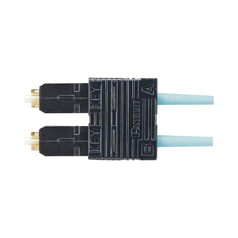 Conector de fibra óptica SC dúplex opticam, multimodo 50/125 OM3/OM4, pre-pulido, color aqua