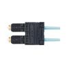 Conector de fibra óptica SC dúplex opticam, multimodo 50/125 OM3/OM4, pre-pulido, color aqua
