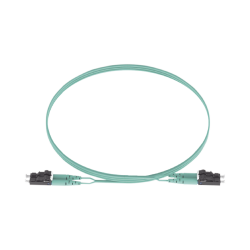 Jumper de fibra óptica multimodo 50/125 OM3, LC-LC dúplex, OFNR (riser), color aqua, 5 metros