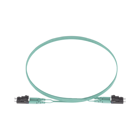 Jumper de fibra óptica multimodo 50/125 OM3, LC-LC dúplex, OFNR (riser), color aqua, 5 metros