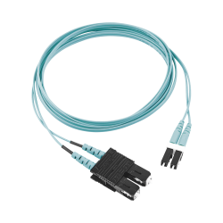 Jumper de fibra óptica multimodo 50/125 OM3, LC-SC dúplex, OFNR (riser), color aqua, 2 metros