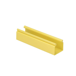 Canaleta fiberrunner 2x2 sin tapa, de PVC rígido, color amarillo, 1.8 m de largo