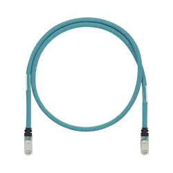Patch cord cat6a de grado industrial 600v, blindado sf/UTP, calibre 26 AWG, color aqua, 2.5m