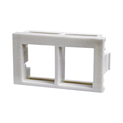 Inserto plano de 1/3, espacio para dos módulos keystone, color blanco
