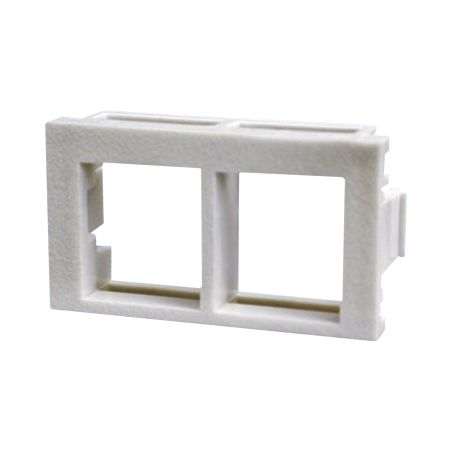 Inserto plano de 1/3, espacio para dos módulos keystone, color blanco