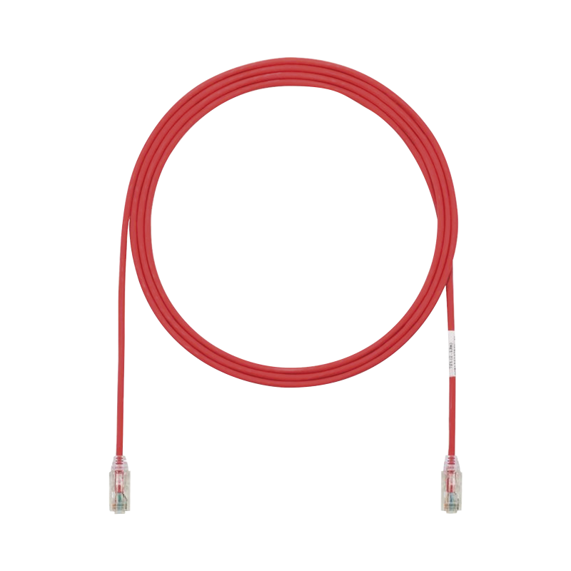 Cable de parcheo TX6, UTP cat6, diámetro reducido (28AWG), color rojo, 7ft