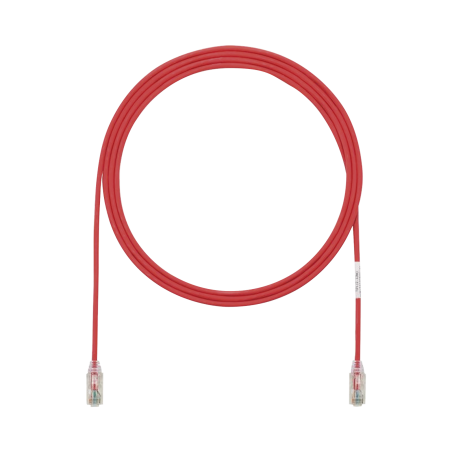 Cable de parcheo TX6, UTP cat6, diámetro reducido (28AWG), color rojo, 7ft