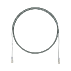 Cable de parcheo UTP cat6a, cm/LSZH, diámetro reducido (28AWG), color gris, 8ft