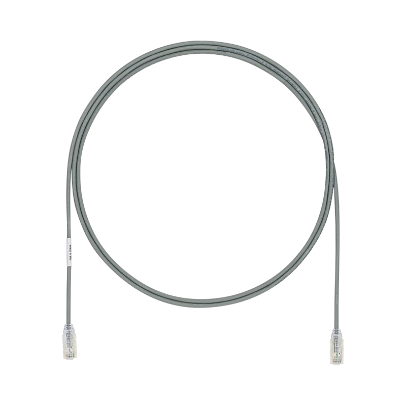 Cable de parcheo UTP cat6a, cm/LSZH, diámetro reducido (28AWG), color gris, 8ft