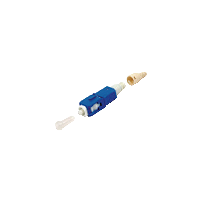 Conector de fibra óptica pre-pulido lightbow SC/UPC simplex, monomodo OS1/OS2, re-terminable, color azul