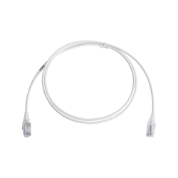 Patch cord mc6 modular cat6 UTP, cm/ls0h, 5ft, color blanco, diámetro reducido (28AWG)