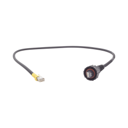 Patch cord industrial "ruggedized" a plug modular, cat6, de 3 ft, color negro