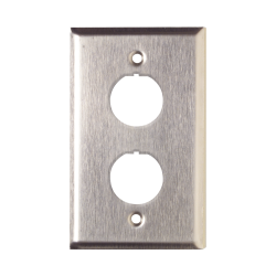 Placa de pared reforzada, de acero inoxidable, para uso industrial, de 2 puertos