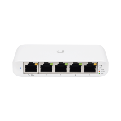 Switch unifi administrable compacto de 5 puertos 10/100/1000 Mbps, soporta entrada de PoE 802.3af/at