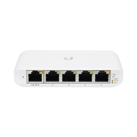 Switch unifi administrable compacto de 5 puertos 10/100/1000 Mbps, soporta entrada de PoE 802.3af/at
