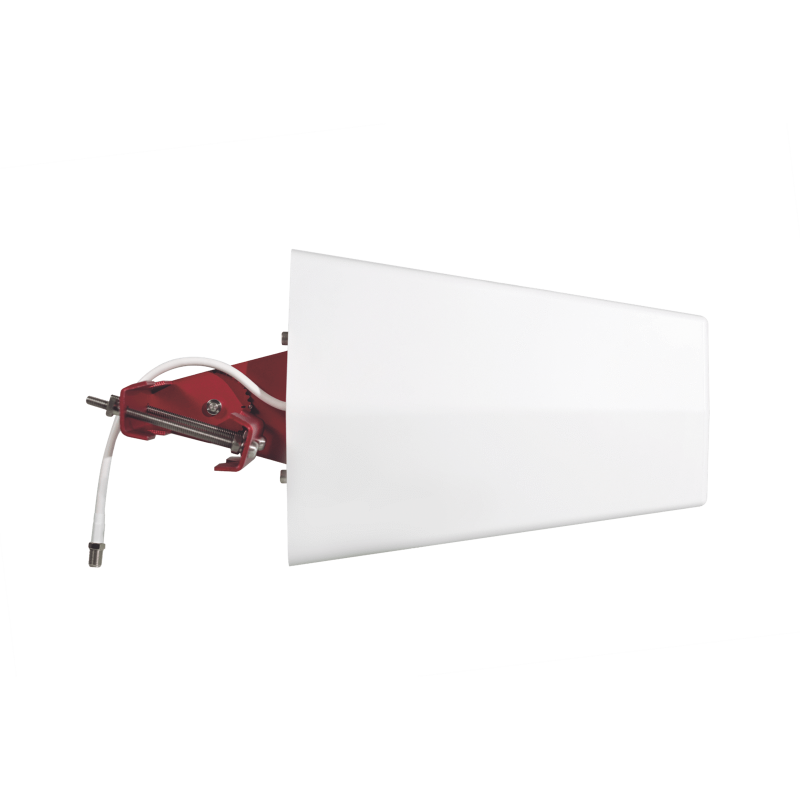 Antena direccional de banda ancha de alto desempeño, 698-960 MHz, 1695-2700 MHz, conector F hembra. 75 ohm de impedancia.