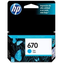 Cartucho de tinta cian HP 670