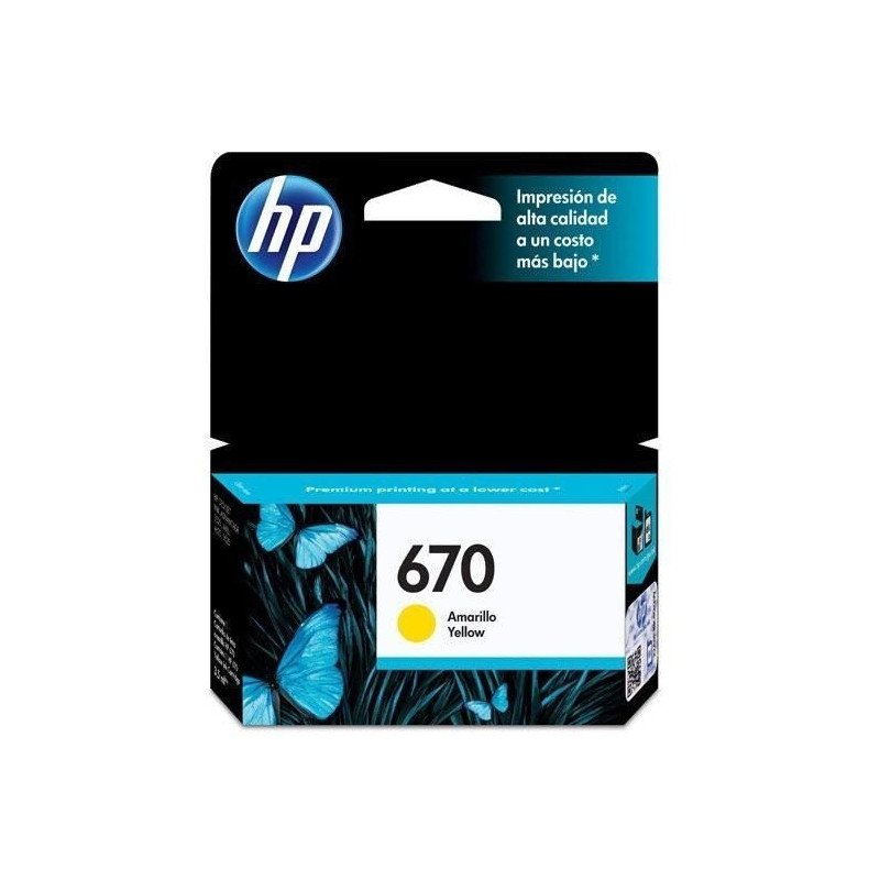 Cartucho de tinta amarillo HP 670 Cartucho de tinta amarillo HP 670