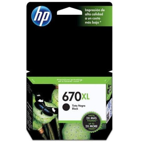 Cartucho de tinta negro HP 670xl