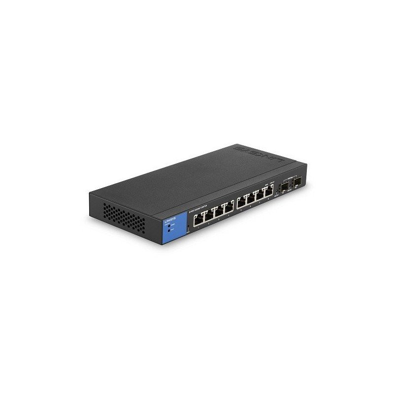 Switch Linksys LGS310C - negro, 8 + 2 puertos SFP