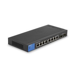 Switch Linksys LGS310C - negro, 8 + 2 puertos SFP