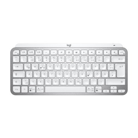 Teclado Logitech MX Keys Mini, Mini, RF Wireless + Bluetooth, Switch de tecla de tijera, Aluminio, Blanco