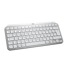 Teclado Logitech MX Keys Mini, Mini, RF Wireless + Bluetooth, Switch de tecla de tijera, Aluminio, Blanco