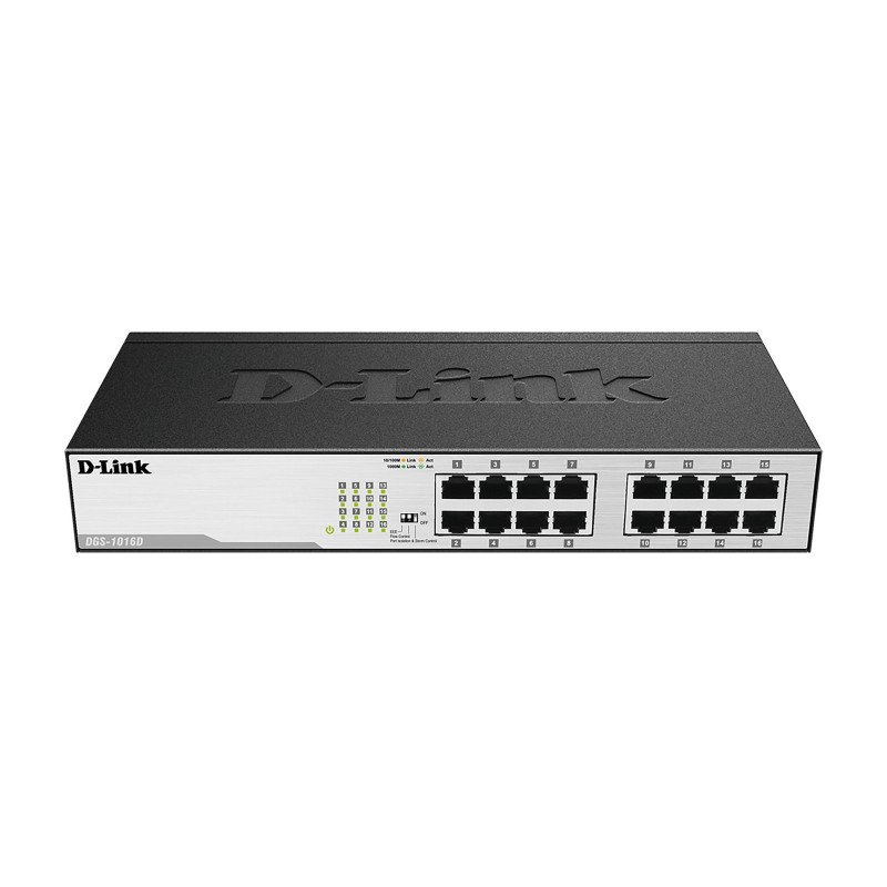 Switch 16 puertos D-Link gigabit no administrable/rack