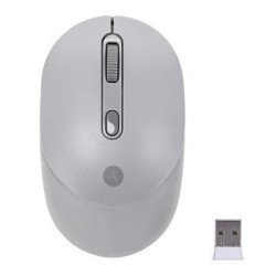 Mouse TechZone TZMOUG204-ina - plata, 4 botones, inalámbrico, plug and play, 800/1200/1600 DPI