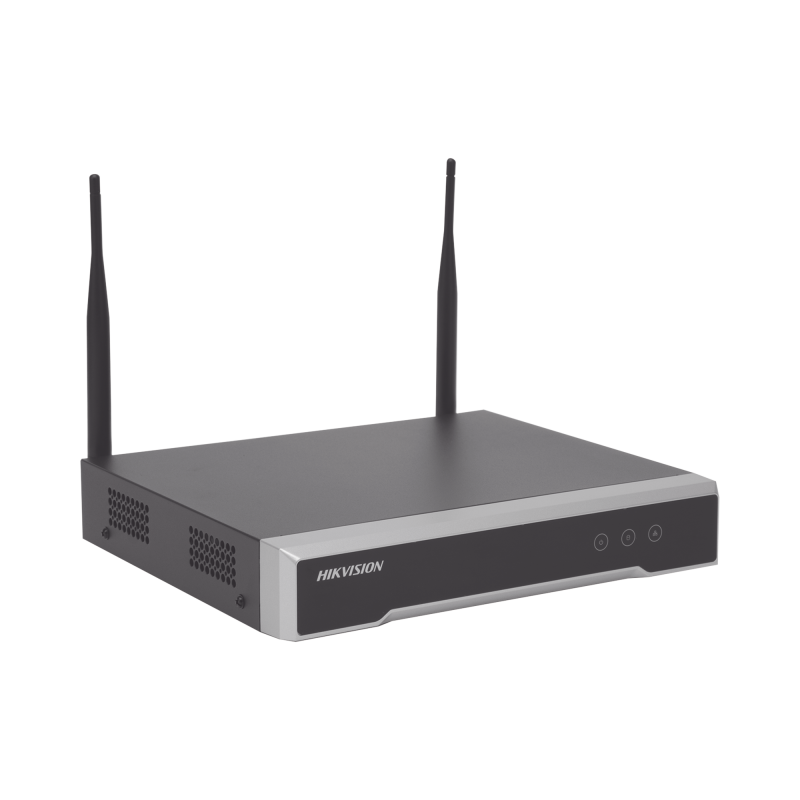 NVR 4 megapixel, 4 canales IP, 1 bahía de disco duro, 2 antenas wi-fi, salida de vídeo full HD