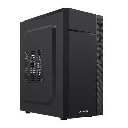 Gabinete Quaroni frente ABS, negro con franja tipo fibra de carbono, m