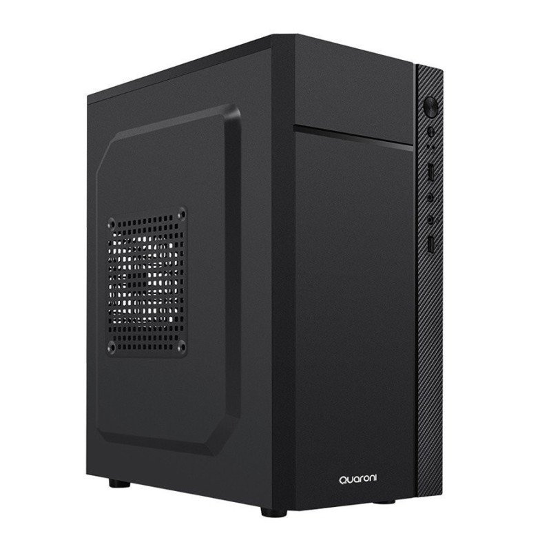 Gabinete Quaroni frente ABS, negro con franja tipo fibra de carbono, m