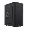 Gabinete Quaroni frente ABS, negro con franja tipo fibra de carbono, m