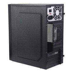 Gabinete Quaroni frente ABS, negro con franja tipo fibra de carbono, m