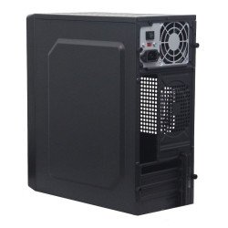 Gabinete Quaroni frente ABS, negro tipo aluminio cepillado con encendi