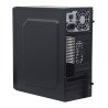 Gabinete Quaroni frente ABS, negro tipo aluminio cepillado con encendi