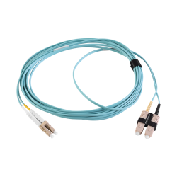Jumper de fibra óptica multimodo 50/125 XGLO OM3, LC-SC dúplex, ofnr, color aqua, 2 metros