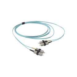 Jumper de fibra óptica multimodo 50/125 OM3 XGLO, SC-SC dúplex, ofnr, color aqua, 3 metros