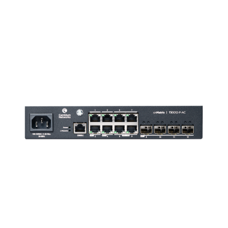 Switch CNmatrix TX1012-ac-p PoE ideal para Wisp, 8 puertos gigabit PoE + 4 SFP+, PoE Budget 200w, capa 2 y capa 3, gestión gratu