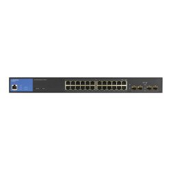 Switch PoE Administrable Linksys LGS328PC - Negro, 250 W, 24 + 4 SFP